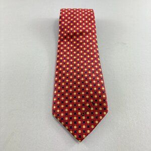 Striebnig Red / Navy Check Men's Tie 3 3/4" x 58 1/2" Vintage